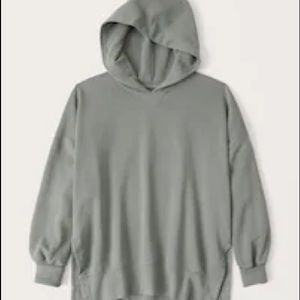 NWOT ABERCROMBIE MOSS SPLIT HEM TERRY TUNIC POPOVER HOODIE